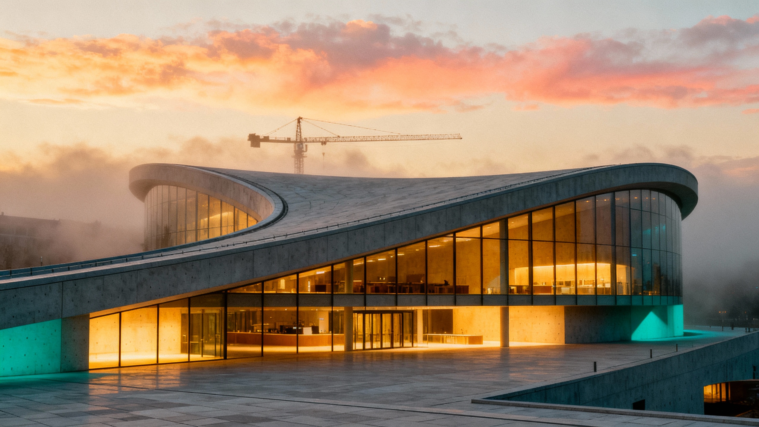 Magnificent architectural masterpiece representing AI-powered construction